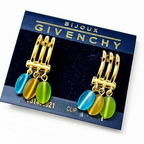 Givenchy Vintage Fringe Hoop Clip Earrings RARE - Picture 1 of 6